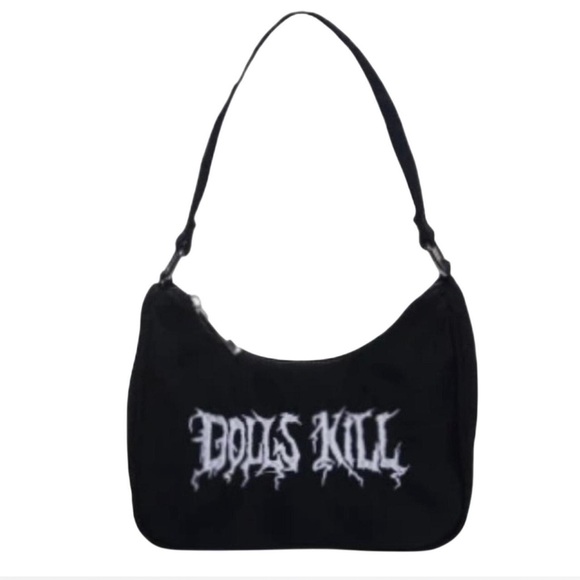 Dolls Kill Handbags - DOLLS KILL Black White Mini Bag Neoprene Party Festival Wednesday Fairygrunge